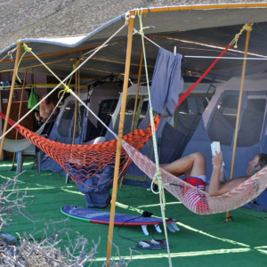 Men relaxing in Hammock, Mag Bay Mexico