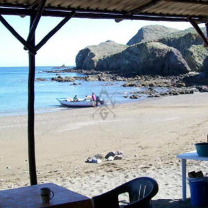 whale camp from inside building, Mag Bay Mexico